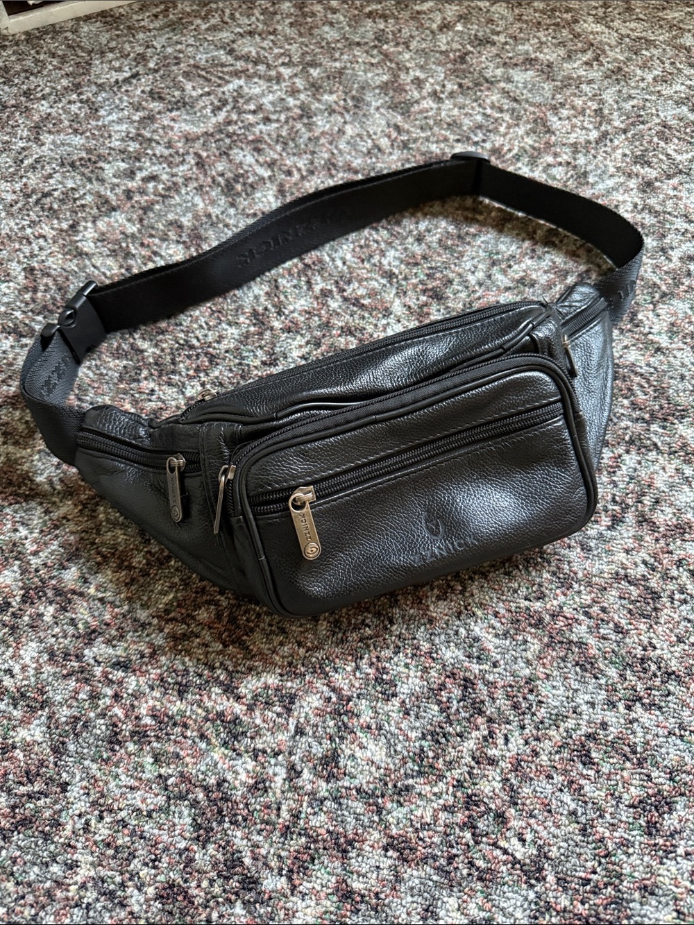 ZZNick Black Leather Belt Bag